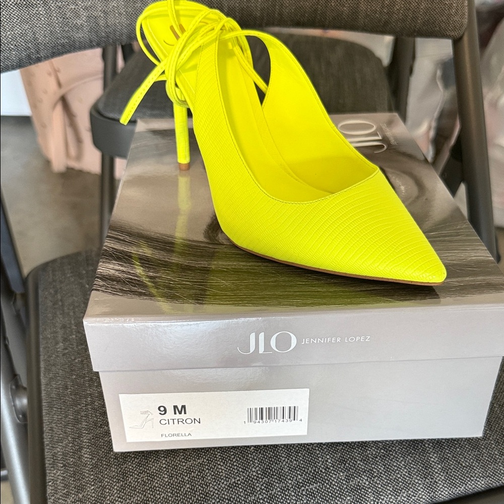 Jennifer Lopez Neon Yellow Heels